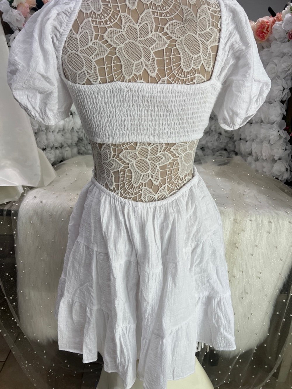 Olivaceous White Sundress 100 cotton - Picture 5 of 14
